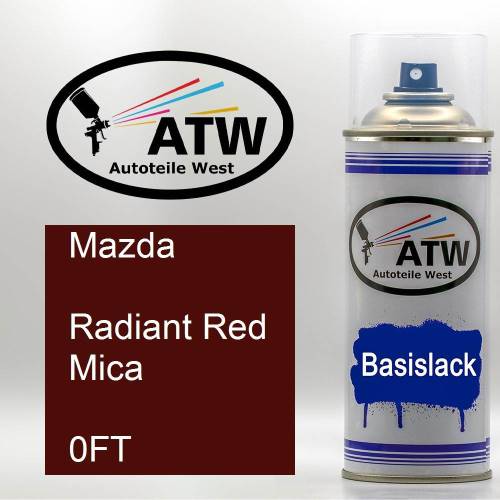 Mazda, Radiant Red Mica, 0FT: 400ml Sprühdose, von ATW Autoteile West.